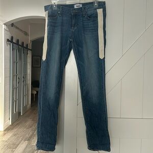 Paige denim jeans with white leather sides